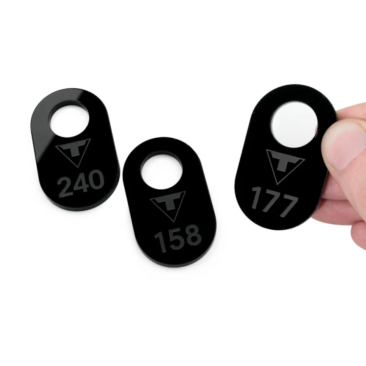 Locker Keychain - Black Acrylic - Size 30x50mm - BA030