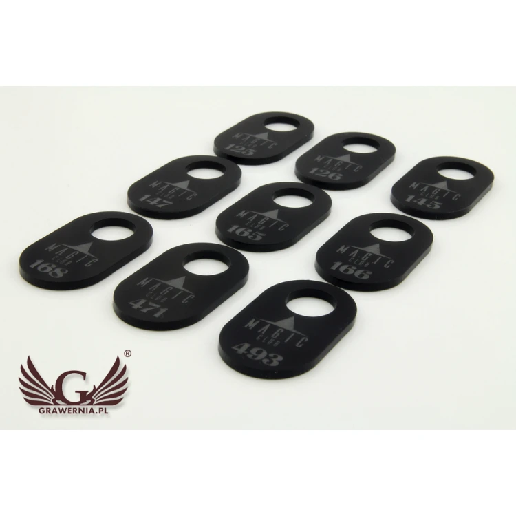 Locker Keychain - Black Acrylic - Size 30x50mm - BA030