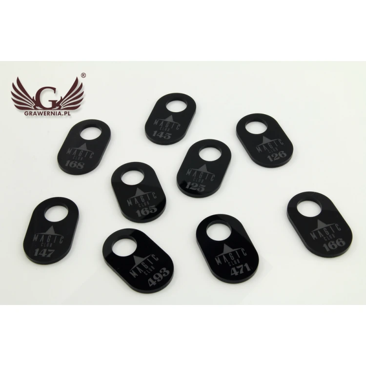 Locker Keychain - Black Acrylic - Size 30x50mm - BA030
