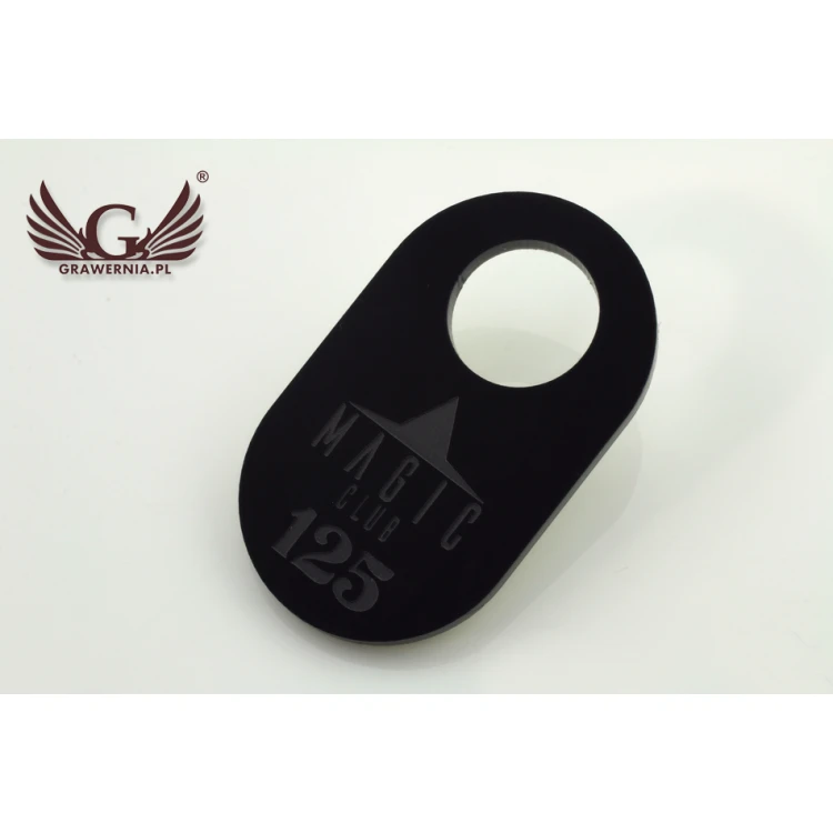 Locker Keychain - Black Acrylic - Size 30x50mm - BA030