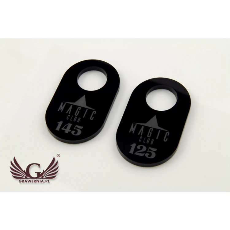 Locker Keychain - Black Acrylic - Size 30x50mm - BA030