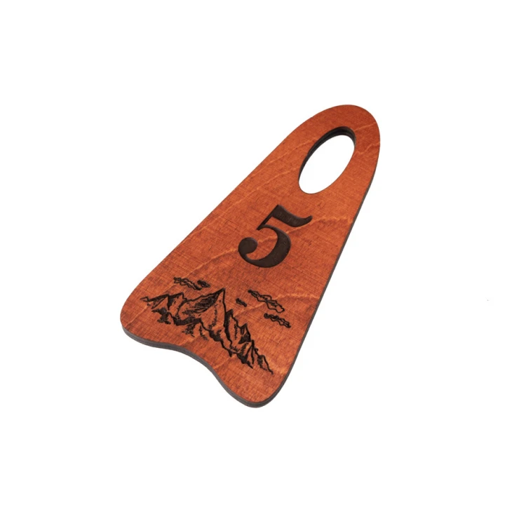 Wooden Keychain Bigbrel 1 - Orange Color Size 60x120mm - BD044