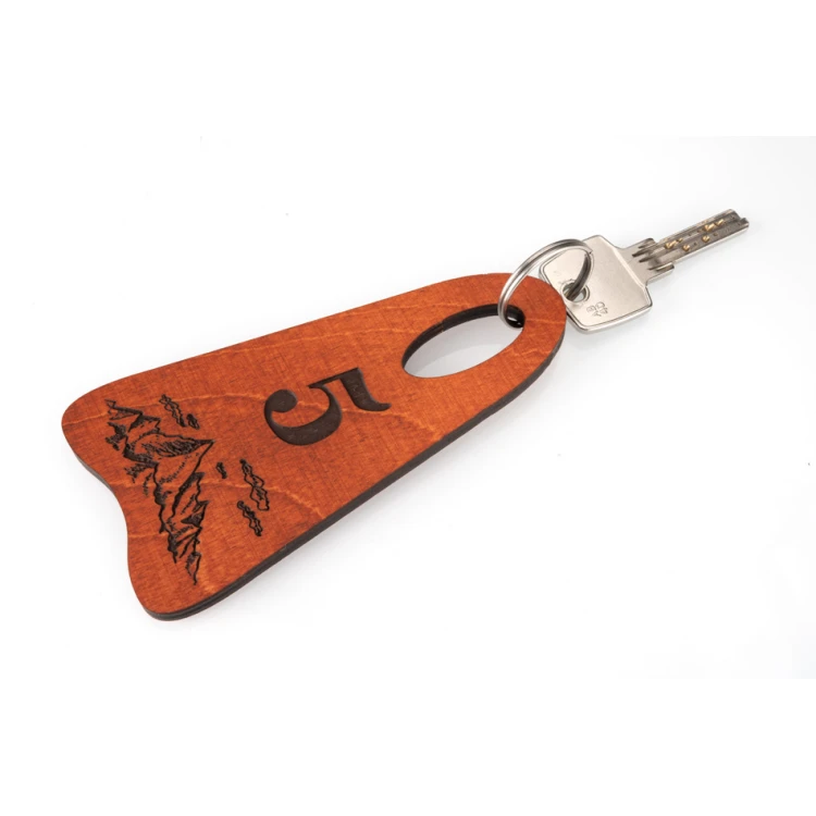 Wooden Keychain Bigbrel 1 - Orange Color Size 60x120mm - BD044