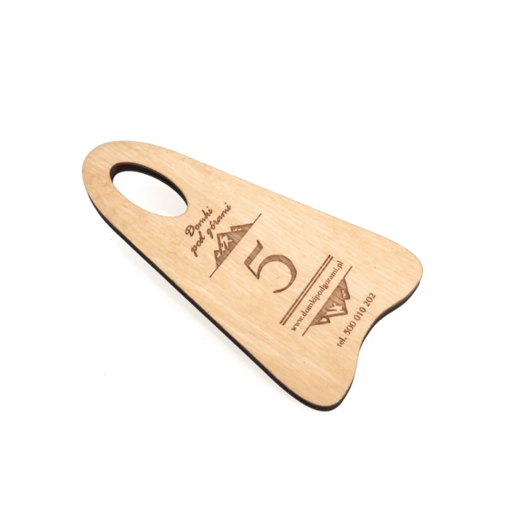Wooden Keychain Bigbrel 2 - Natural Color - Size 60x120mm - BD077