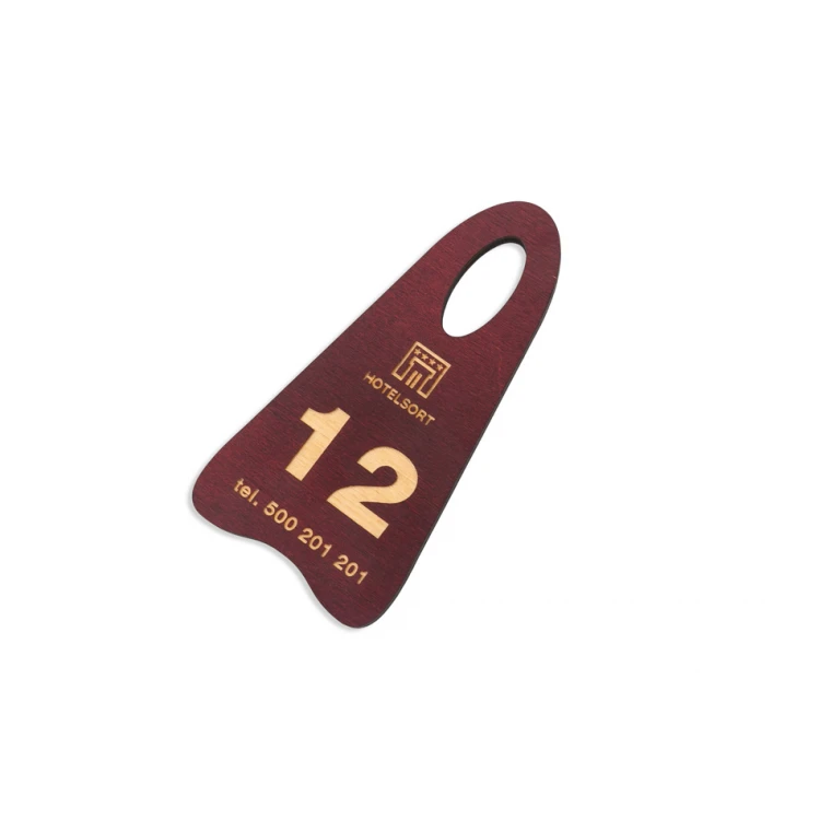 Wooden Keychain Bigbrel 3 - Dark Cherry Color, Size 60x120mm - BD048