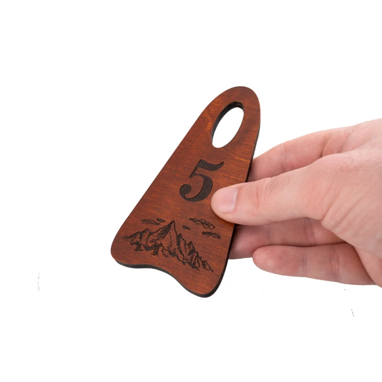 Wooden Keychain Bigbrel 4 - Light Walnut Color - Size 60x120mm - BD075