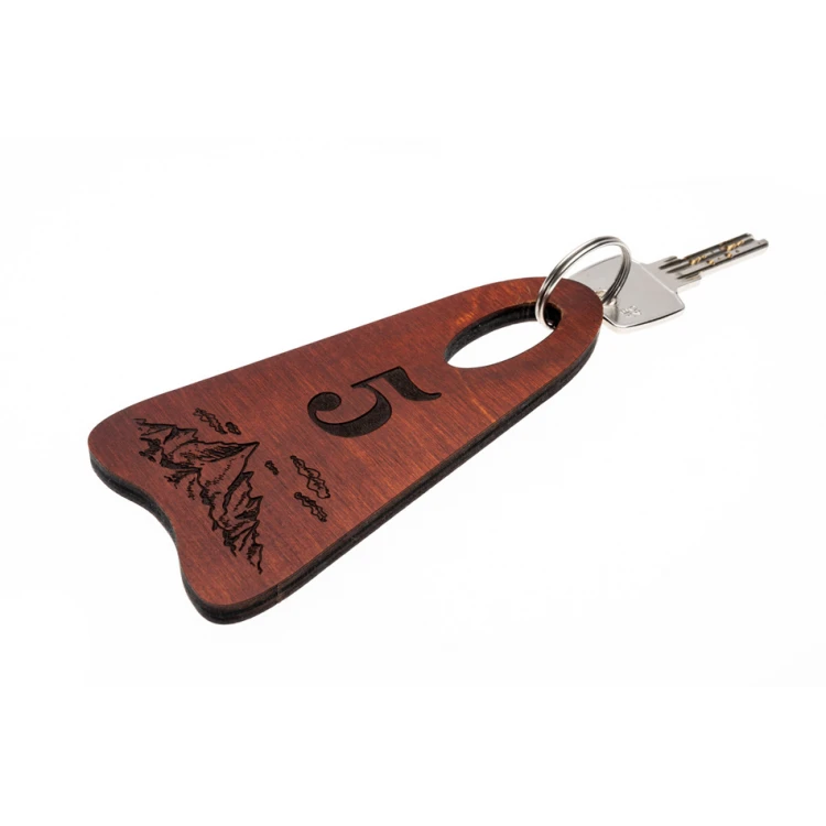 Wooden Keychain Bigbrel 4 - Light Walnut Color - Size 60x120mm - BD075