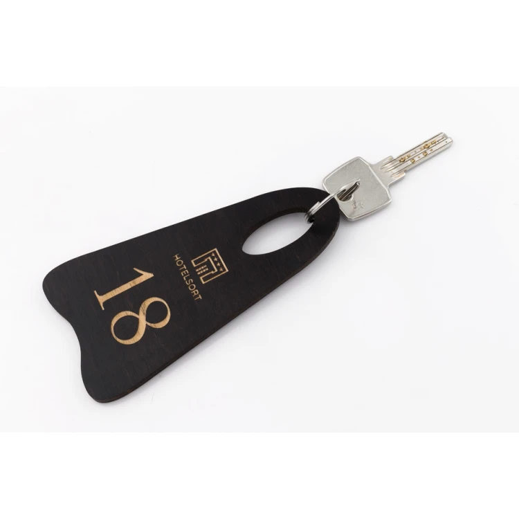 Wooden Keychain Bigbrel 5 - Wenge Color Size 60x120mm - BD027