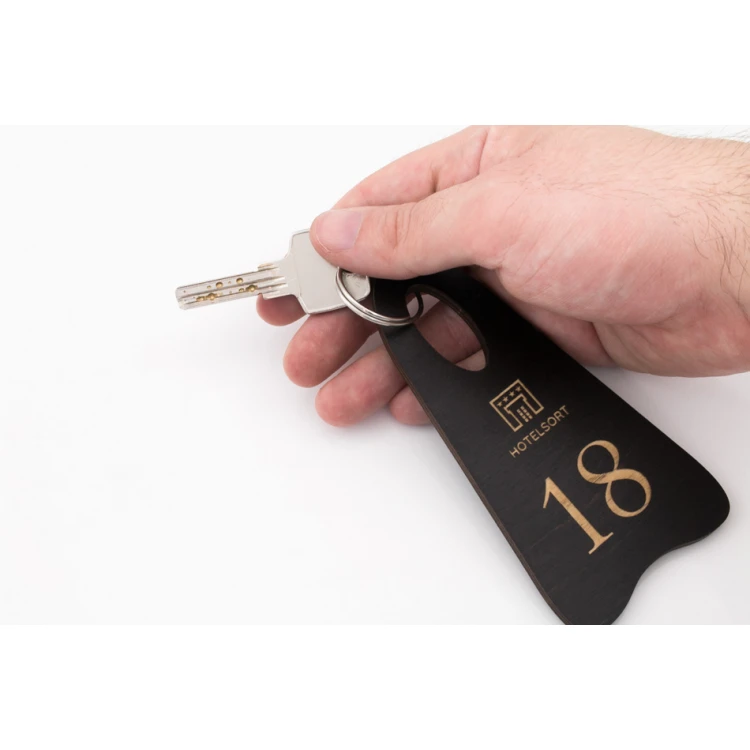 Wooden Keychain Bigbrel 5 - Wenge Color Size 60x120mm - BD027