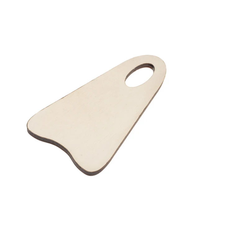 Wooden Keychain Bigbrel 6 - White Color - Size 60x120mm - BD055