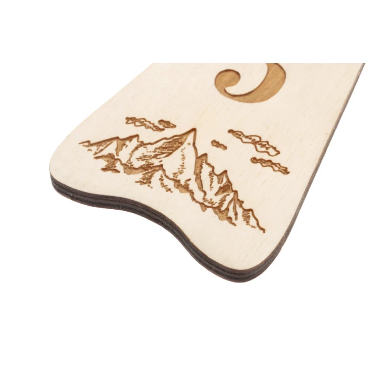 Wooden Keychain Bigbrel 6 - White Color - Size 60x120mm - BD055