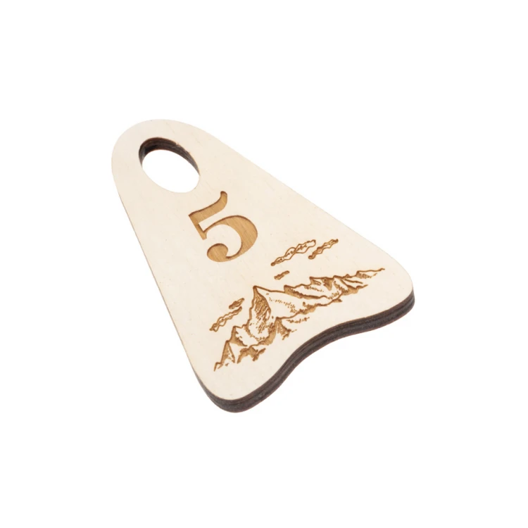 Wooden Keychain Bigbrel 6 - White Color - Size 60x120mm - BD055
