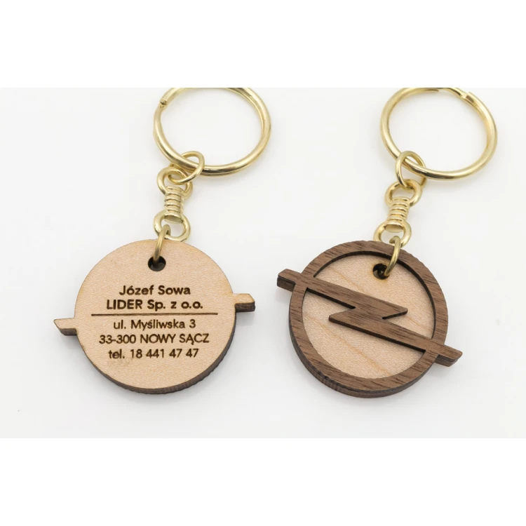 Wooden Keychain for Car Dealers - Solid Maple and Walnut - Timo 2
