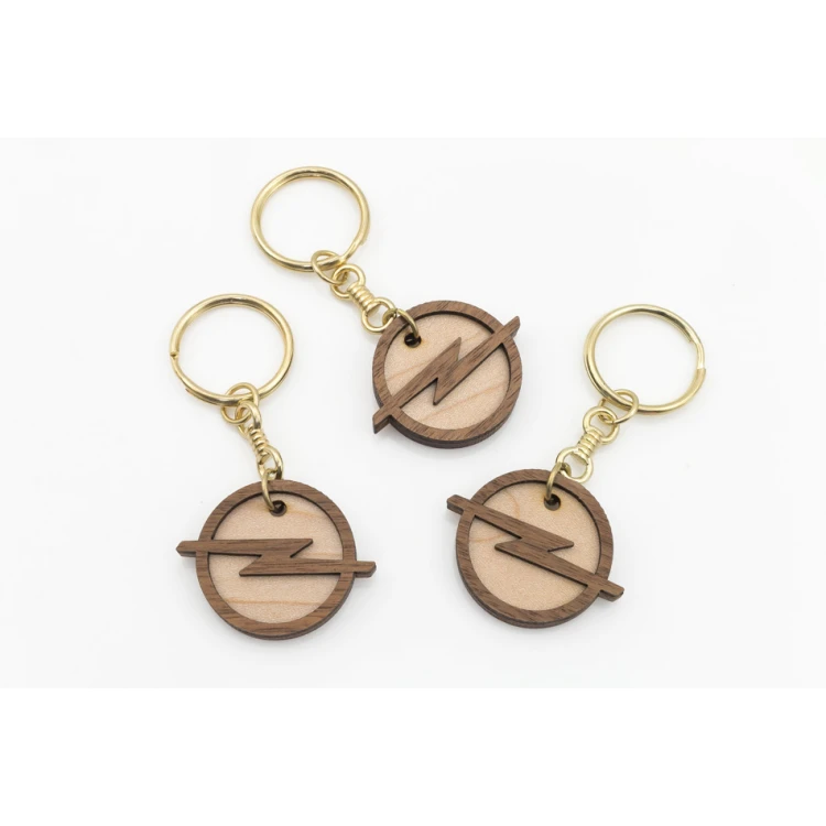 Wooden Keychain for Car Dealers - Solid Maple and Walnut - Timo 2