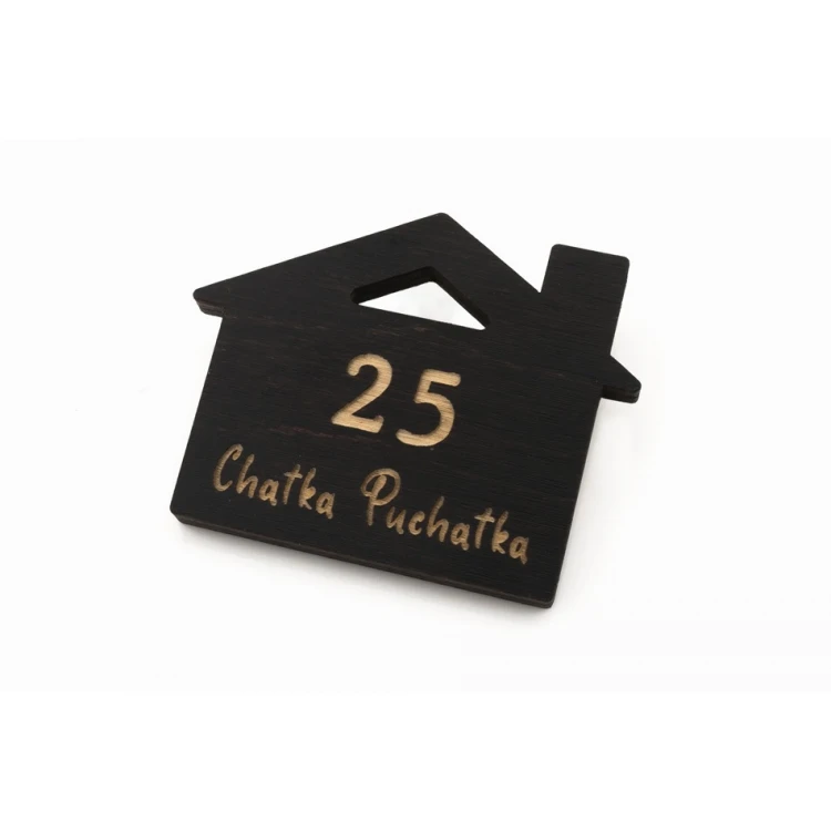 Wooden Keychain House with Chimney 5 - wenge color dim. 55x43mm - BD028