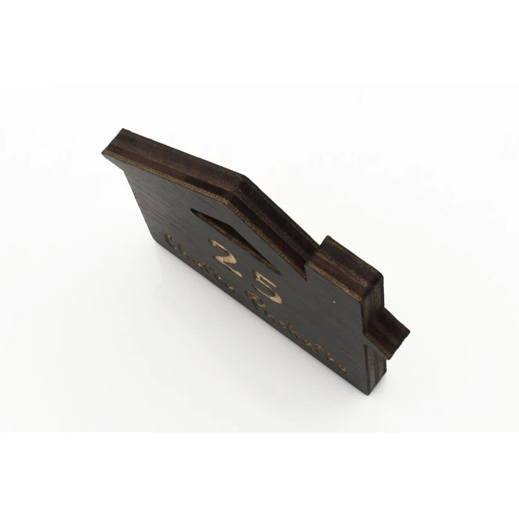 Wooden Keychain House with Chimney 5 - wenge color dim. 55x43mm - BD028