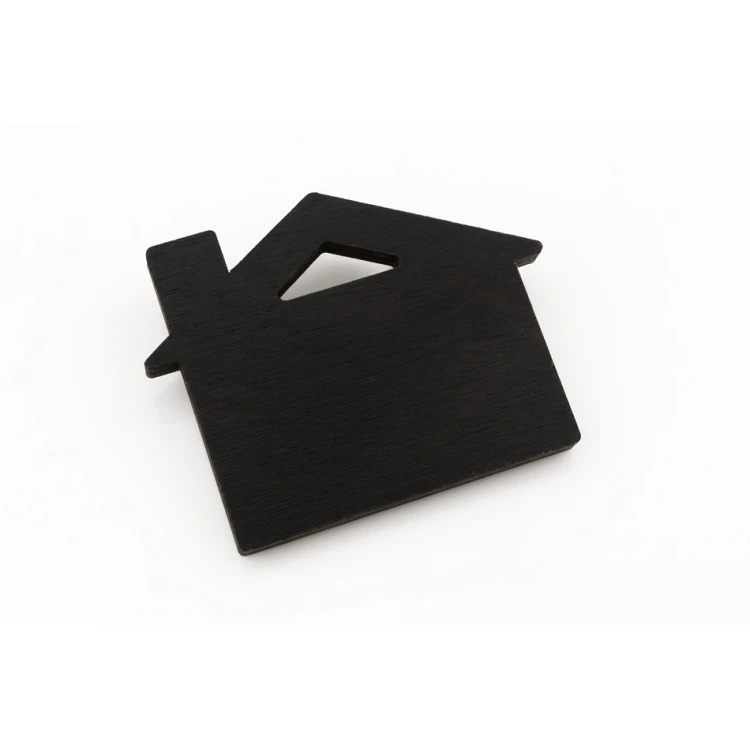 Wooden Keychain House with Chimney 5 - wenge color dim. 55x43mm - BD028