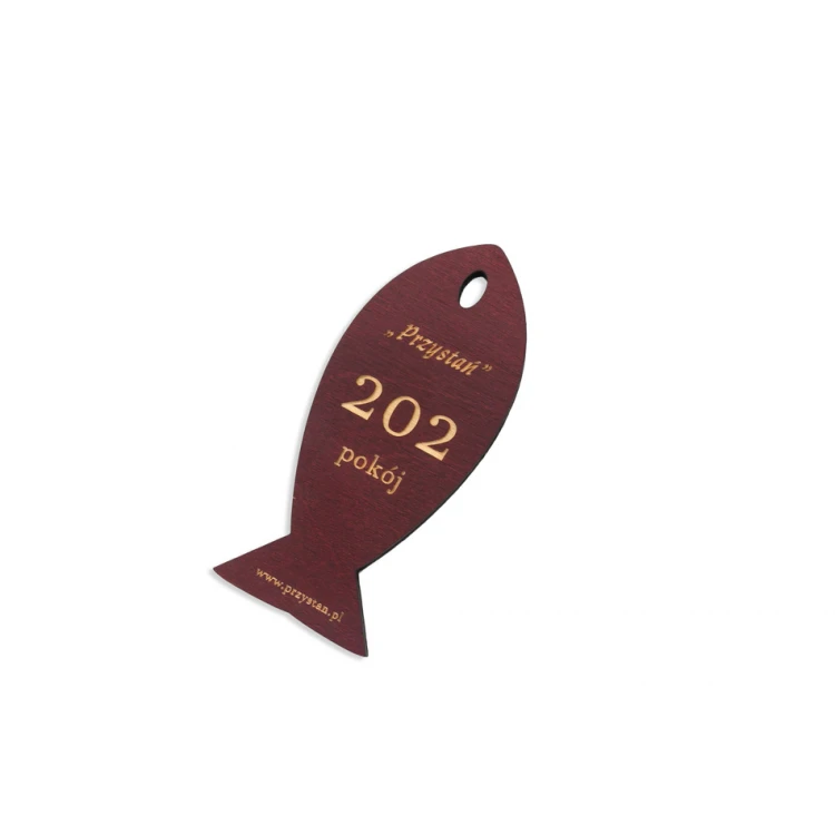 Wooden Keychain Fish 3 - Dark Cherry dim. 110x48mm