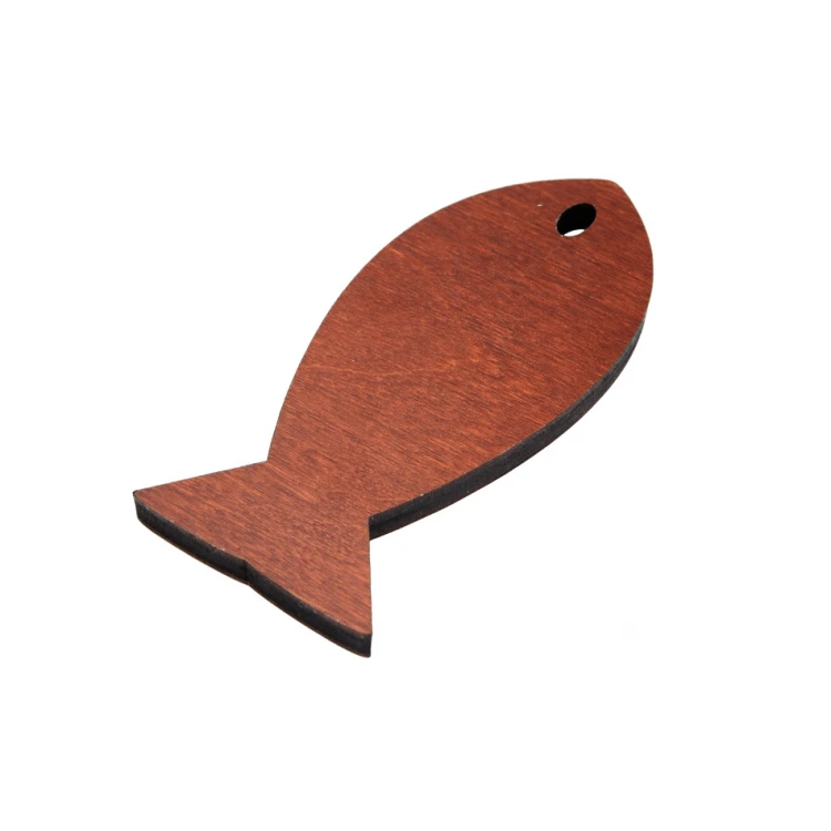Wooden Keychain Fish 4 - light walnut color - dim. 110x48mm - BD067