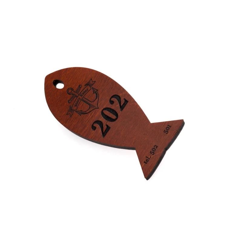 Wooden Keychain Fish 4 - light walnut color - dim. 110x48mm - BD067