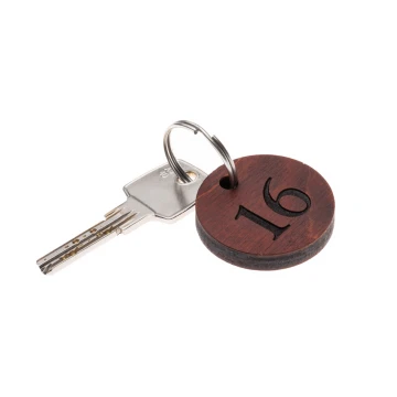 Gregor 4 Wooden Keychain - Light Walnut Color - Dimensions 40x40mm - BD068