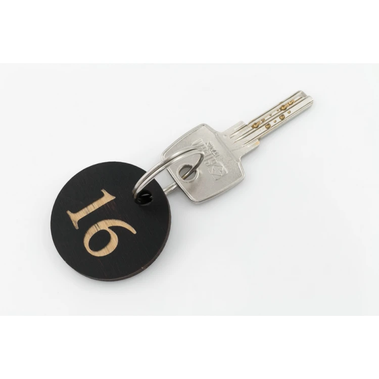 Wooden Keychain - GREGOR 5 Wenge color dim. 40x40mm - BD035