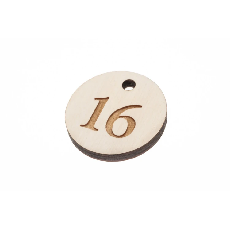Gregor 6 Wooden Keychain - White Color, Dimensions 40x40mm - BD066