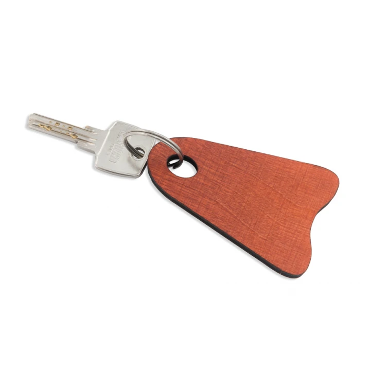 Wooden Keychain Icarus 1 color orange dim. 80x50mm - BD037