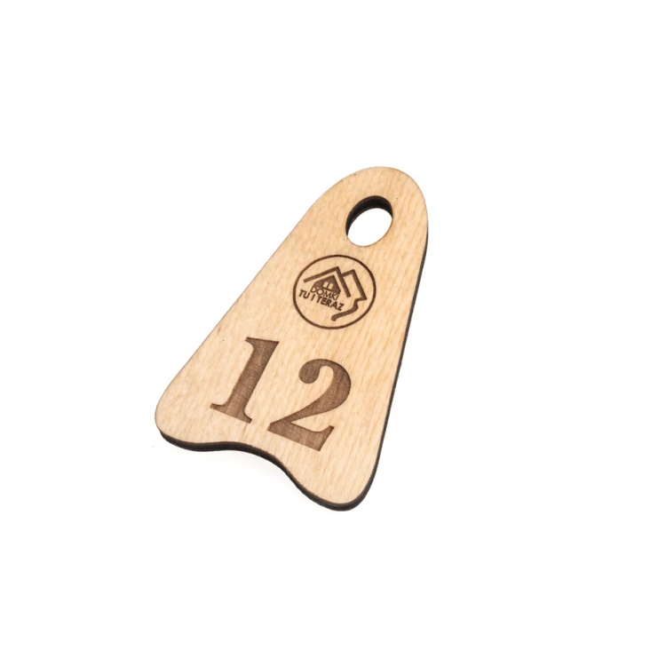 Ikar 1 Wooden Keychain - Natural Color - Size 80x50mm - BD080