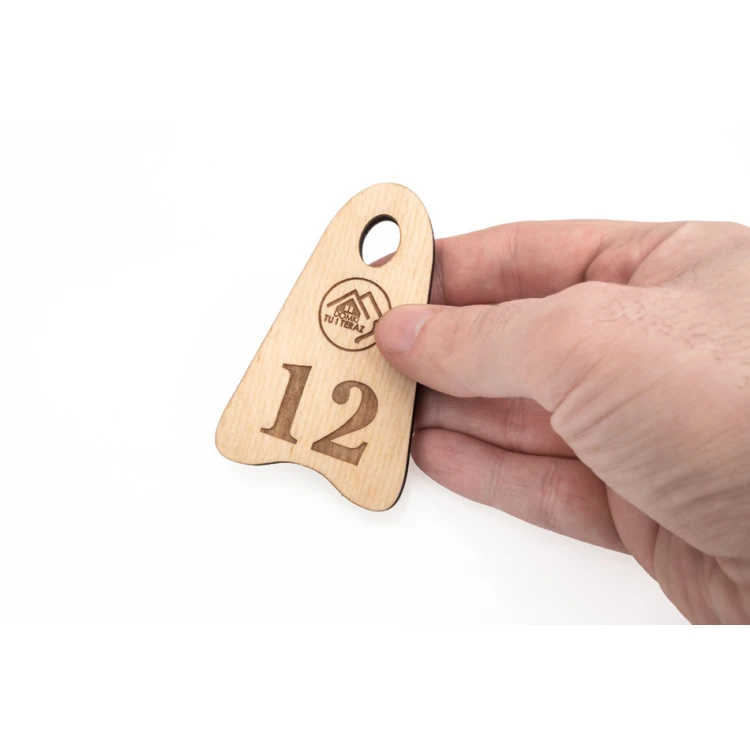 Ikar 1 Wooden Keychain - Natural Color - Size 80x50mm - BD080