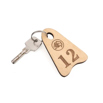Ikar 1 Wooden Keychain - Natural Color - Size 80x50mm - BD080