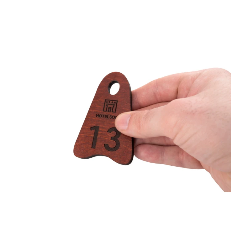 Ikar Wooden Keychain 4 Color Light Walnut - dim. 80x50mm - BD069
