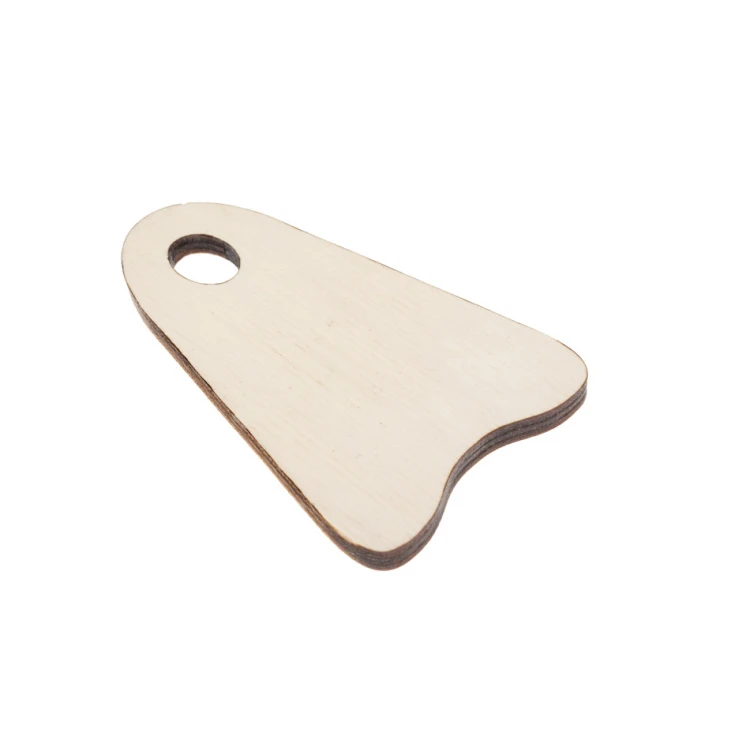 Ikar Wooden Keychain 6 white color - dim. 80x50mm - BD060