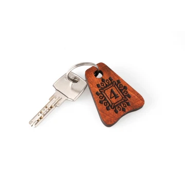 Wooden Keychain - Jaś 1 color orange dim. 50x38mm - BD042