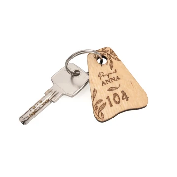 Wooden Keychain Jaś 2 - Natural Color - Size 50x38mm - BD081