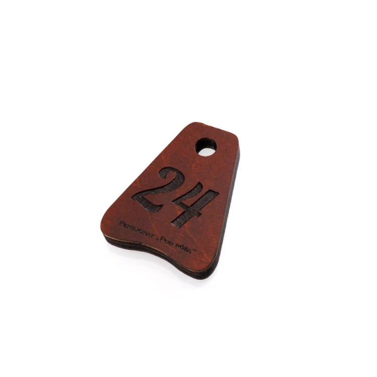 Wooden Keychain Jaś 4 - Light Walnut Color - Size 50x38mm - BD070