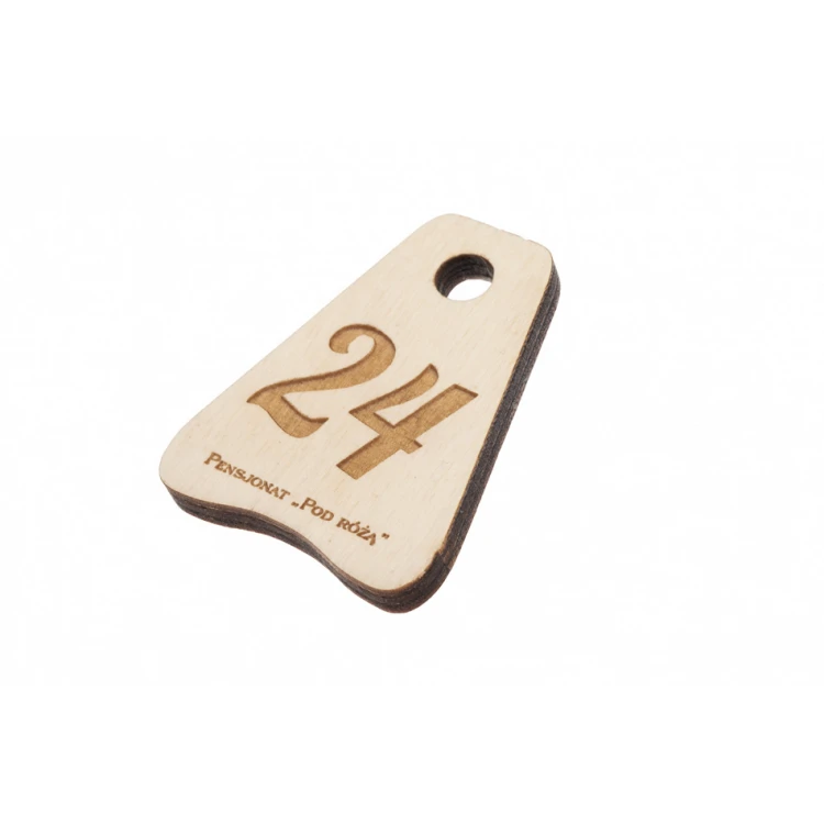 Wooden Keychain Jaś 6 - White Color - Size 50x38mm - BD065