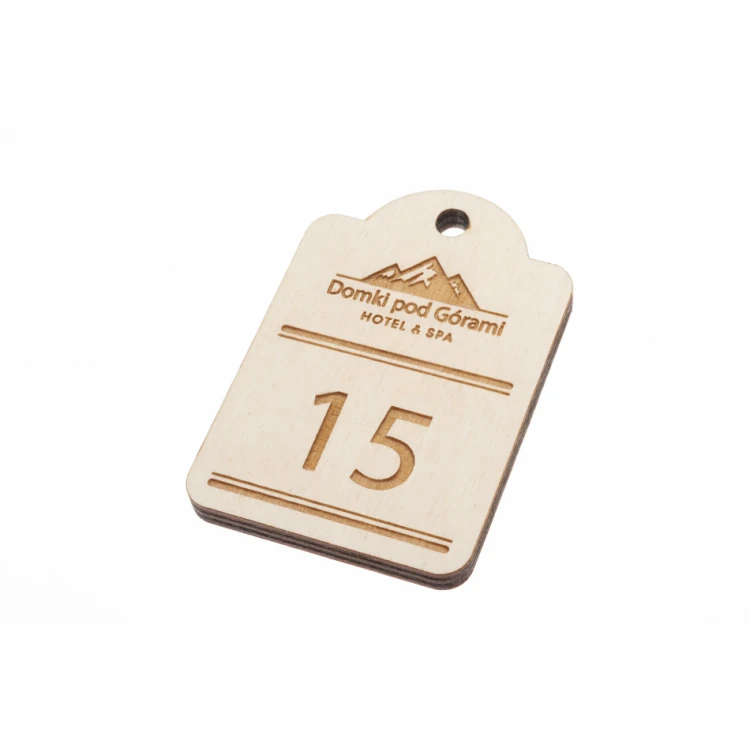 Wooden Keychain Mini Retro 6 - White Color - Size 65x45mm - BD064