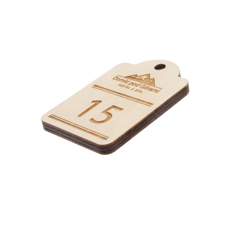 Wooden Keychain Mini Retro 6 - White Color - Size 65x45mm - BD064