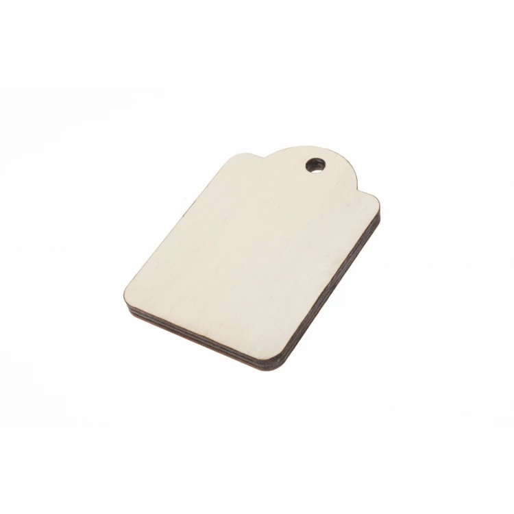 Wooden Keychain Mini Retro 6 - White Color - Size 65x45mm - BD064