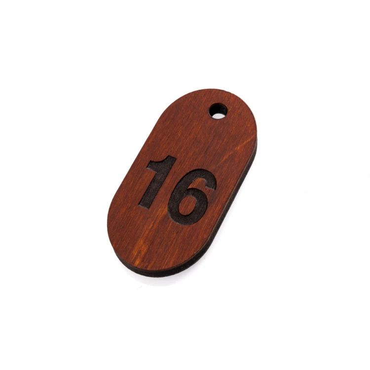 Olbrel 4 Wooden Keychain - Light Walnut Color - Size 30x60mm - BD071