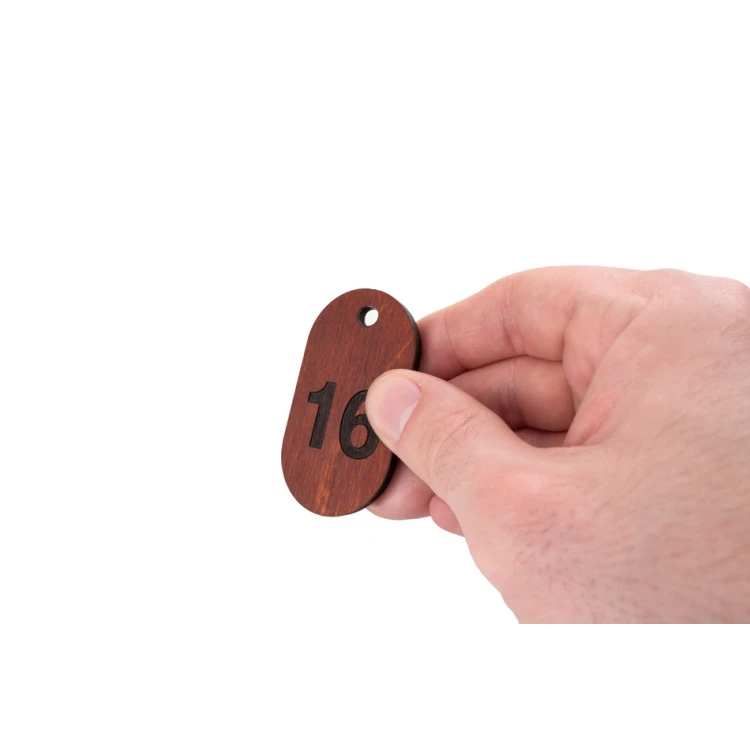 Olbrel 4 Wooden Keychain - Light Walnut Color - Size 30x60mm - BD071