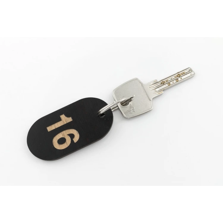 Wooden Keychain - OLBREL 5 Wenge color dim. 30x60mm - BD036