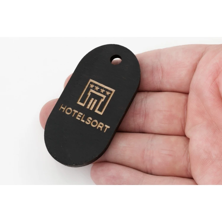 Wooden Keychain - OLBREL 5 Wenge color dim. 30x60mm - BD036