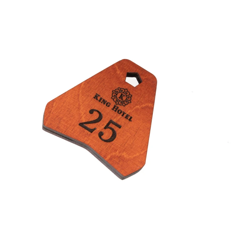 Wooden Keychain - Ollobrel 1 color orange dim. 69x65mm - BD039