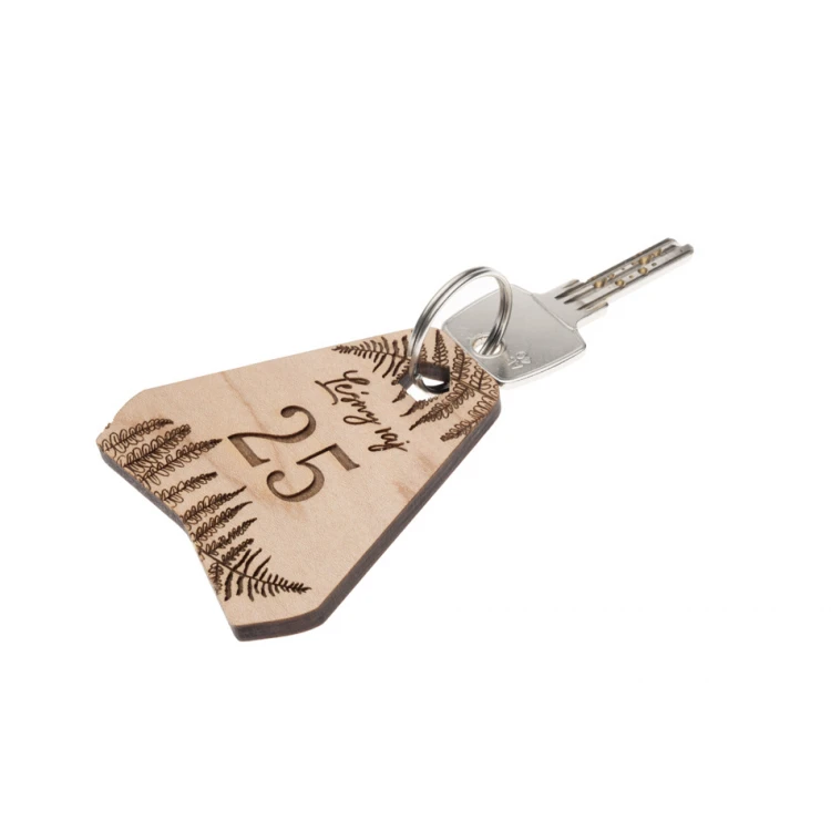 Ollobrel 10 Wooden Keychain - Maple Wood - Dimensions 69x65mm - BD093