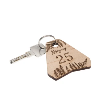 Ollobrel 10 Wooden Keychain - Maple Wood - Dimensions 69x65mm - BD093