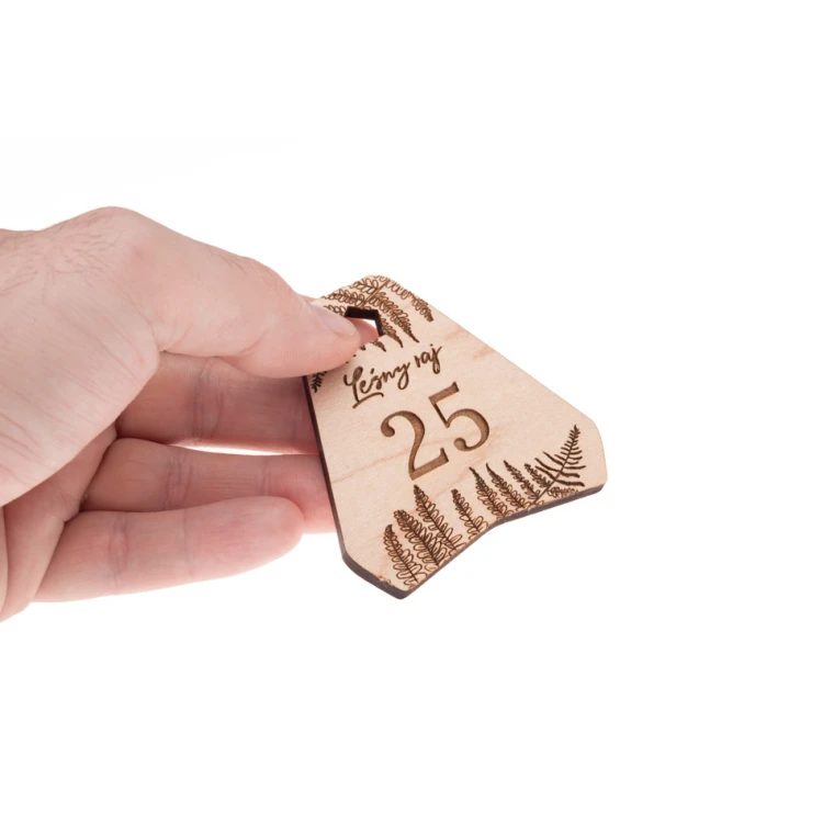 Ollobrel 10 Wooden Keychain - Maple Wood - Dimensions 69x65mm - BD093