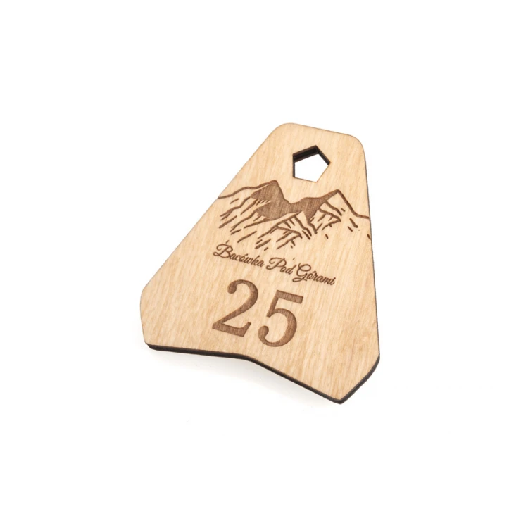Ollobrel 2 Wooden Keychain - Natural Color - Size 69x65mm - BD083