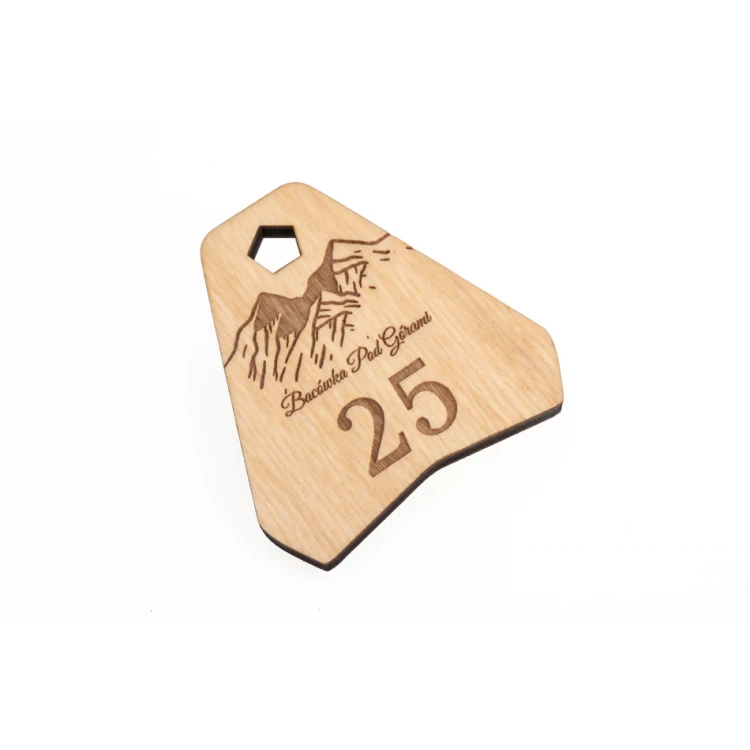 Ollobrel 2 Wooden Keychain - Natural Color - Size 69x65mm - BD083